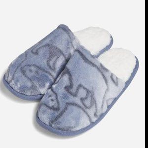 Vera Bradley | Cool Blue Fleece Slippers Beary Merry Polar Bear Sz Small